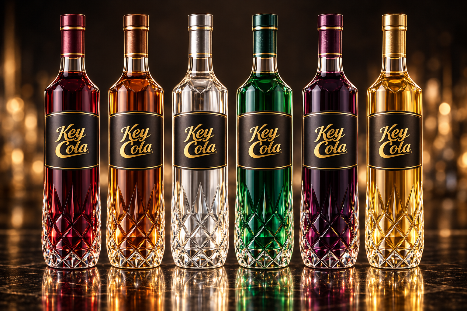 Tall K-Cola bottles for wine, liqueurs and spirits